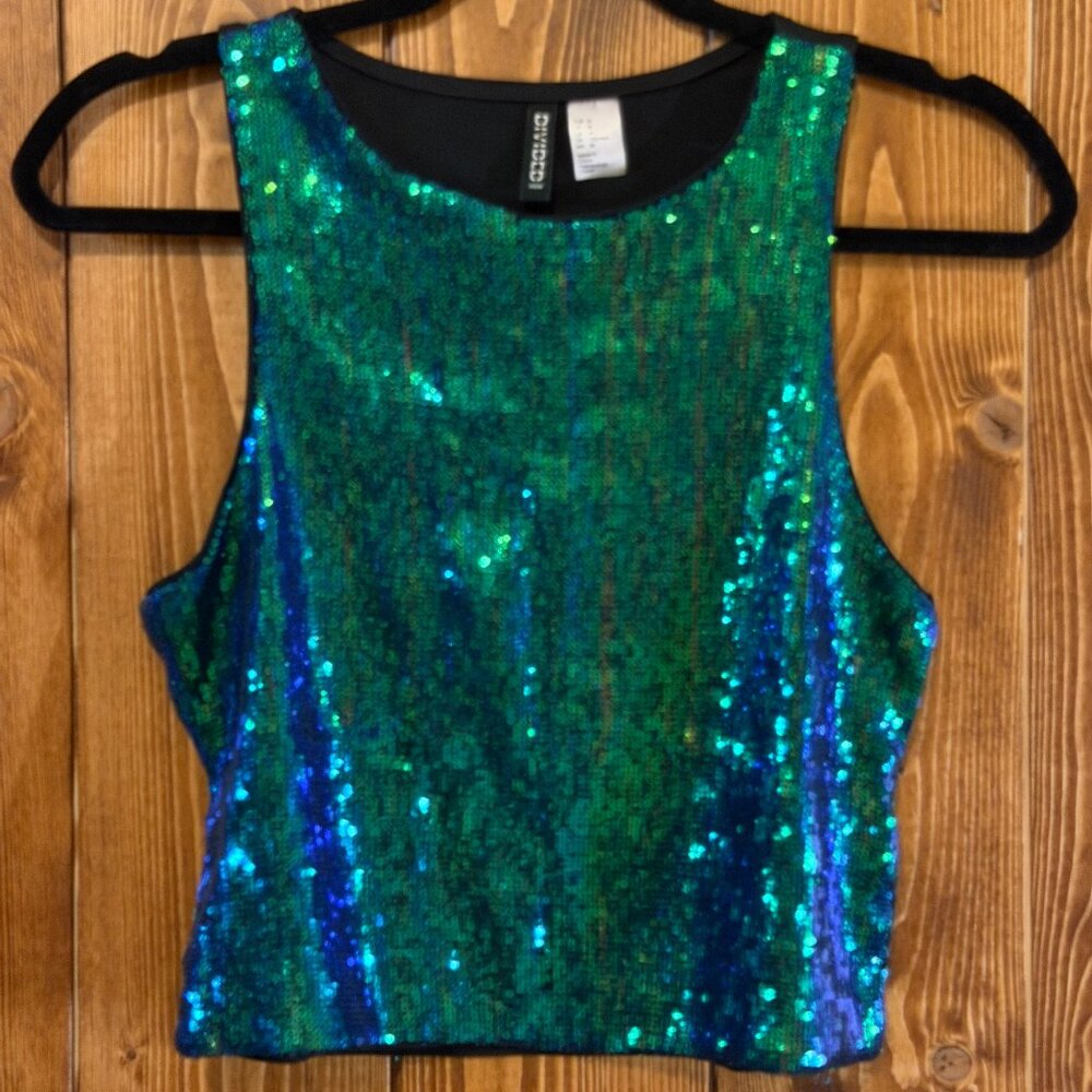 H&M Divided Sequin Tank Top – Women's Medium